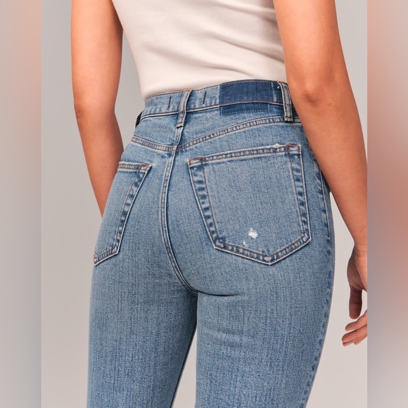 Abercrombie & Fitch The 90”s Slim Straight Ultra High Rise curve love Sz 28/6R - Picture 6 of 12
